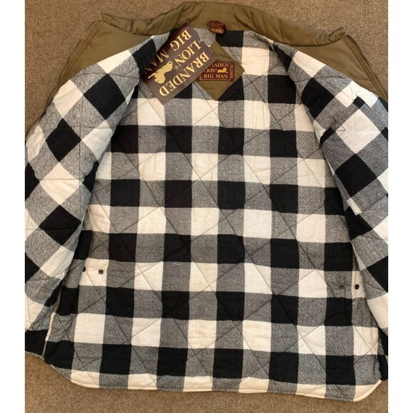 Branded Lion Vest Mens 1XB Canvas Quilted Plaid Flannel Lined Hunting Outdoor - Picture 2 of 6